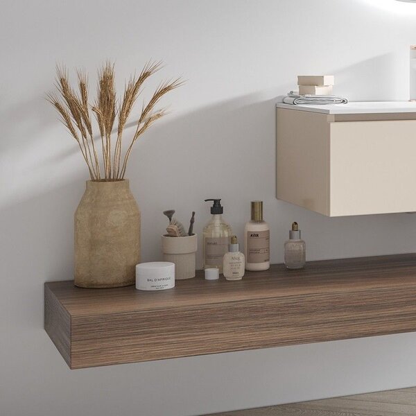 Kamalu composizione bagno sospesa mobile 80cm e mensolone da 140cm | kam-kk801