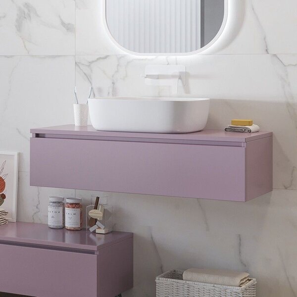 Kamalu composizione bagno con mobile a rotelle e mobile sospeso 100 cm | kam-kk1002