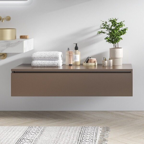 Kamalu composizione bagno sospesa mobile e mensolone da 120cm | kam-kk1201