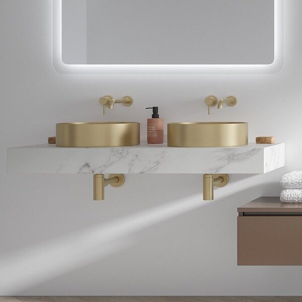 Kamalu composizione bagno sospesa mobile e mensolone da 120cm | kam-kk1201