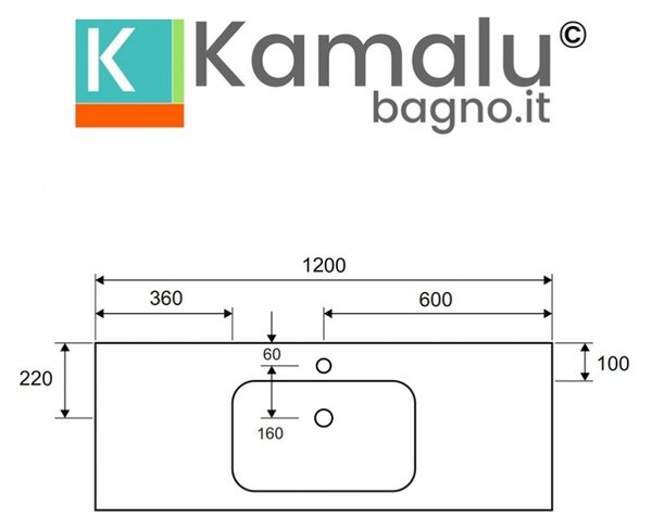 Composizione bagno sospesa con 2 mobili da 120cm | KAM-KK1202 - KAMALU