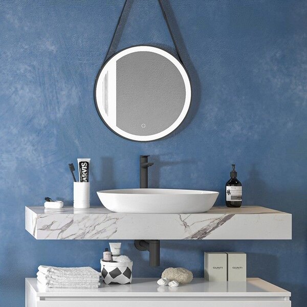 Kamalu composizione bagno 120 cm con mobile a terra e mensolone effetto marmo | kam-kk1203m