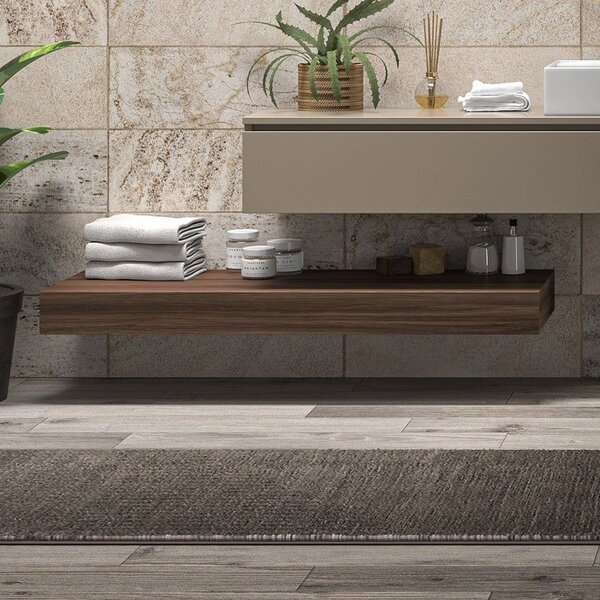 Kamalu composizione bagno sospesa mobile e mensolone da 140cm | kam-kk1400