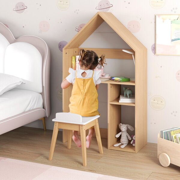 Letto a forma di casa adatto per bambini e bambine