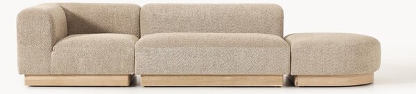 Chaise lounge componibile in teddy bouclé con poggiapiedi (sinistra/destra) Natalie