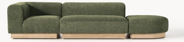 Chaise lounge componibile in teddy bouclé con poggiapiedi (sinistra/destra) Natalie
