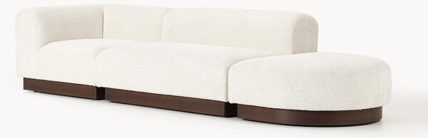 Chaise lounge componibile in teddy bouclé Natalie