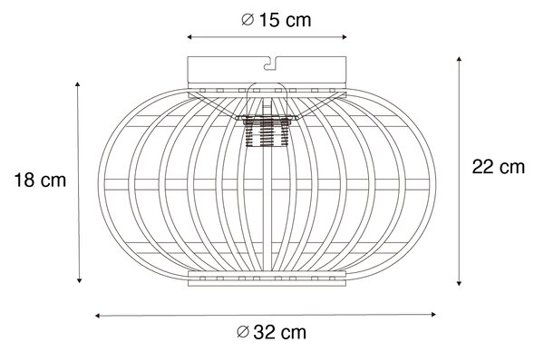 Lampadario orientale in bambù - Amira