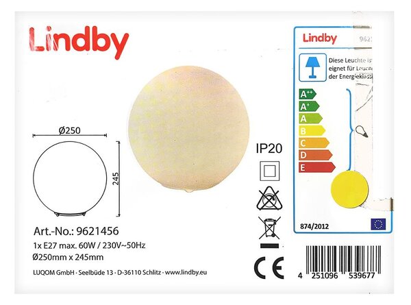 Lindby - Lampada da tavolo MARIKE 1xE27/60W/230V