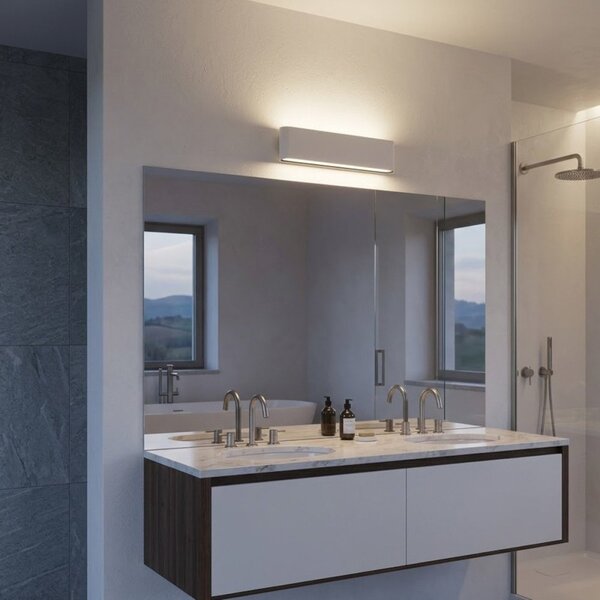 Applique led top light lima 28 ip54 cct biemissione alluminio vetro - Top Light