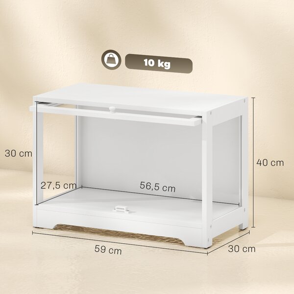 HOMCOM Vetrina espositiva per collezioni con anta in acrilico, 59x30x40 cm, bianco | Aosom Italy