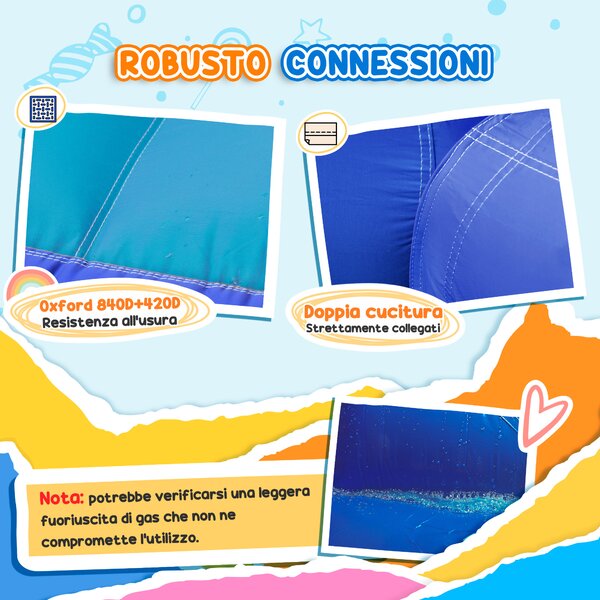 AIYAPLAY Castello Gonfiabile Parco Acquatico 5 in 1, 360x250x195cm, Multicolore | Aosom Italy