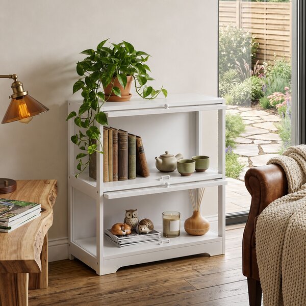 HOMCOM Vetrina espositiva a 2 livelli con ante in acrilico, 59,5x30x73 cm, bianco | Aosom Italy