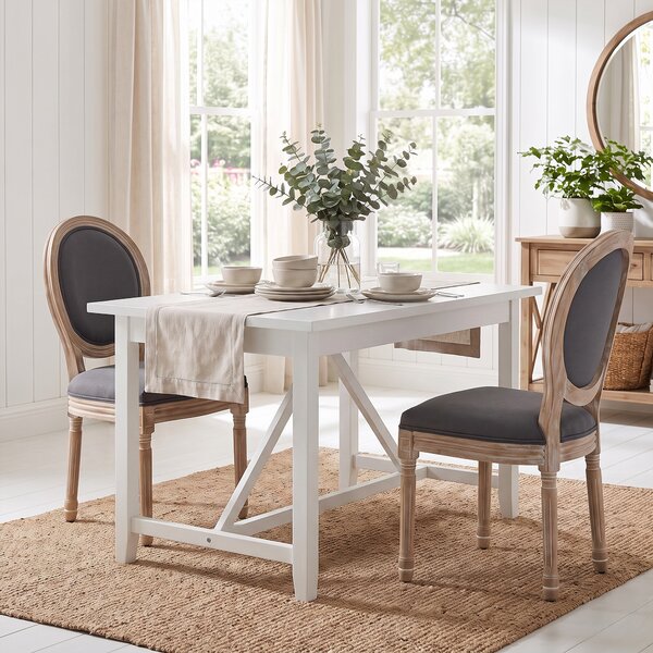 HOMCOM Set 2 sedie da pranzo stile Luigi XVI con seduta e schienale effetto lino, grigio | Aosom Italy
