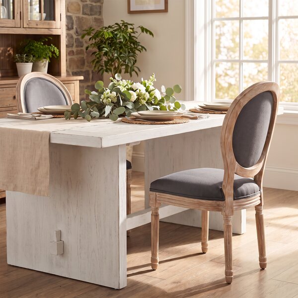 HOMCOM Set 2 sedie da pranzo stile Luigi XVI con seduta e schienale effetto lino, grigio | Aosom Italy
