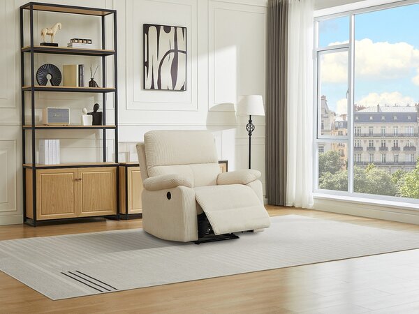Poltrona relax elettrica in Velluto a coste Beige - LUNANO