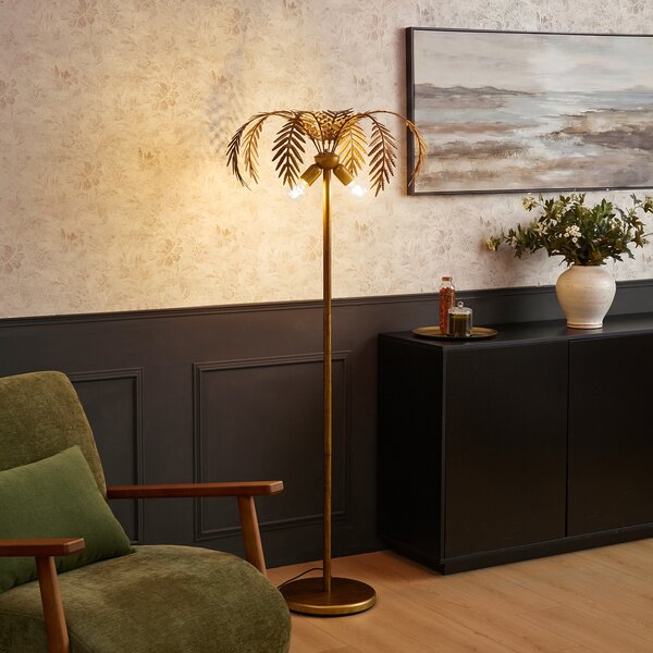 Lampada da terra vintage oro 156 cm 2 luci - Botanica