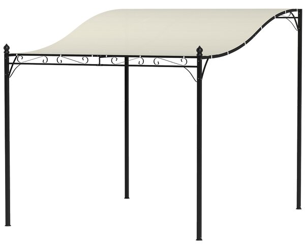 Outsunny Pergola Ricurva con 16 Fori di Drenaggio, in Metallo e Poliestere, 248x298x200/250 cm, Bianco Crema | Aosom Itay