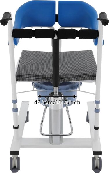 Sedia di riferimento per il paziente, regolabile in altezza, design resistente, blu