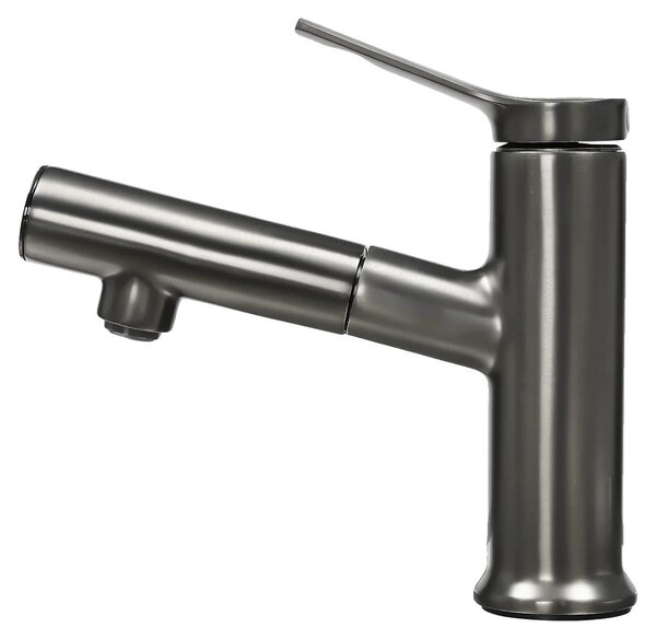 Miscelatore per lavabo, indicatore LED della temperatura, soffione estraibile, colore: bianco