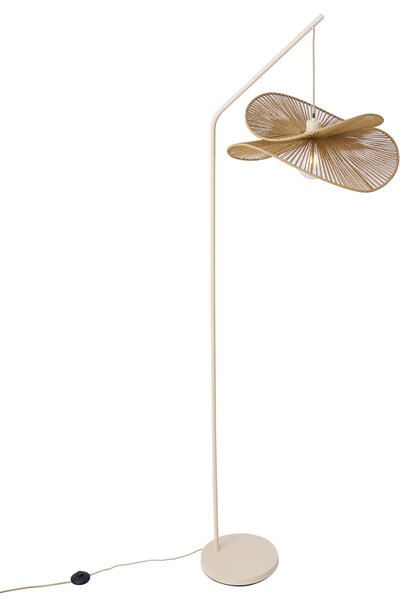 Lampada da terra Art Déco beige con paralume beige - Nest