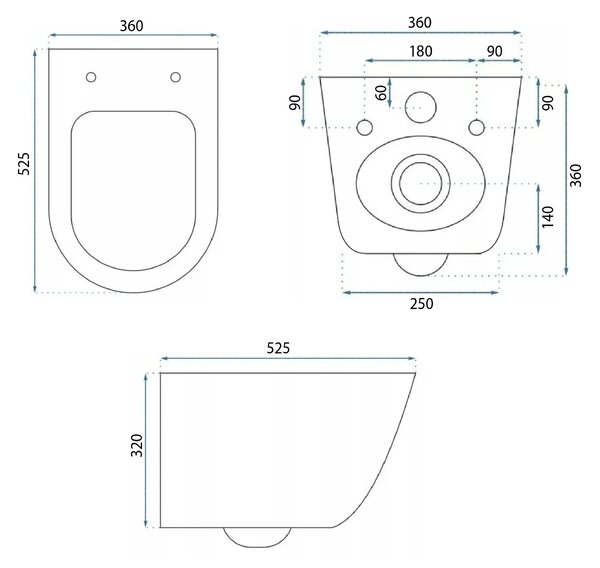 Vaso WC sospeso Rea Eddy N Tornado Rimless