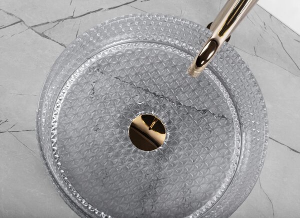 Lavabo da appoggio Rea Cristal Light Grey
