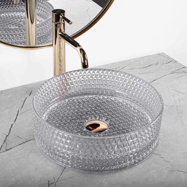 Lavabo da appoggio Rea Cristal Light Grey