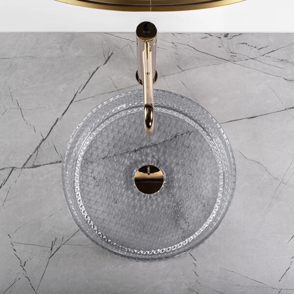 Lavabo da appoggio Rea Cristal Light Grey