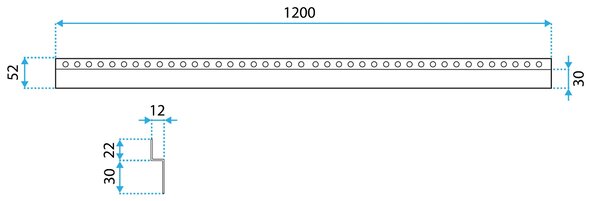 Pannello frontale per piatto doccia 120cm Gold