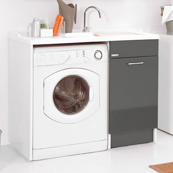 Lavapanni Dx con cesto e inserimento lavatrice Duo 106x60 Colore antracite
