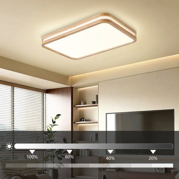 Brilagi - Lampada LED dimmerabile MOLINA SQUARE LED/54W/230V rovere 60x40 cm + telecomando
