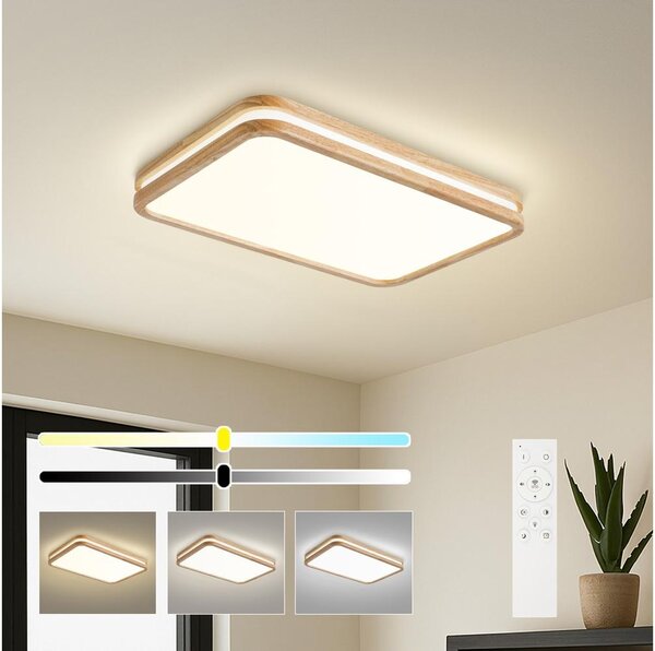 Brilagi - Lampada LED dimmerabile MOLINA SQUARE LED/54W/230V rovere 60x40 cm + telecomando