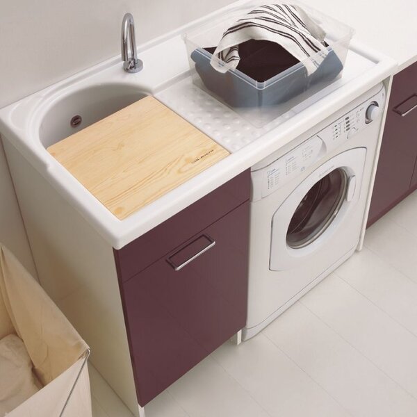 Lavapanni Sx con inserimento lavatrice Duo 106x60 melanzana Colavene