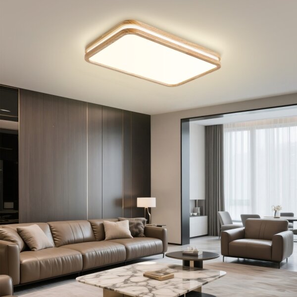 Brilagi - Lampada LED dimmerabile MOLINA SQUARE LED/54W/230V rovere 60x40 cm + telecomando