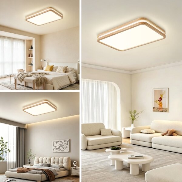 Brilagi - Lampada LED dimmerabile MOLINA SQUARE LED/54W/230V rovere 60x40 cm + telecomando