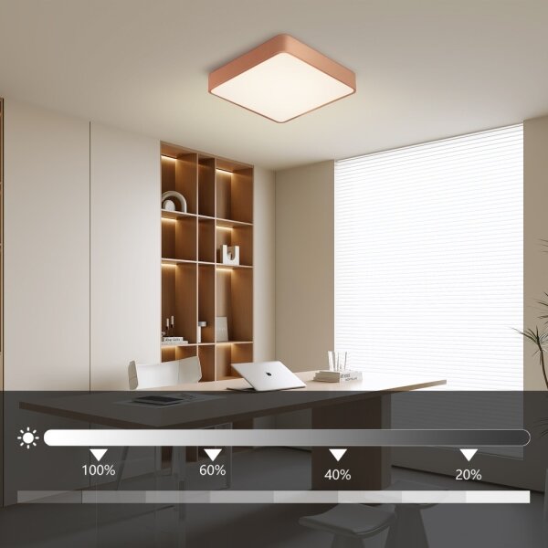 Brilagi - Plafoniera dimmerabile a LED POOL SQUARE LED/36W/230V 40x40 cm bronzo+telecomando