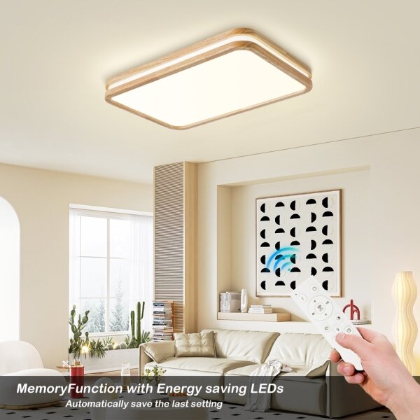 Brilagi - Lampada LED dimmerabile MOLINA SQUARE LED/54W/230V rovere 60x40 cm + telecomando