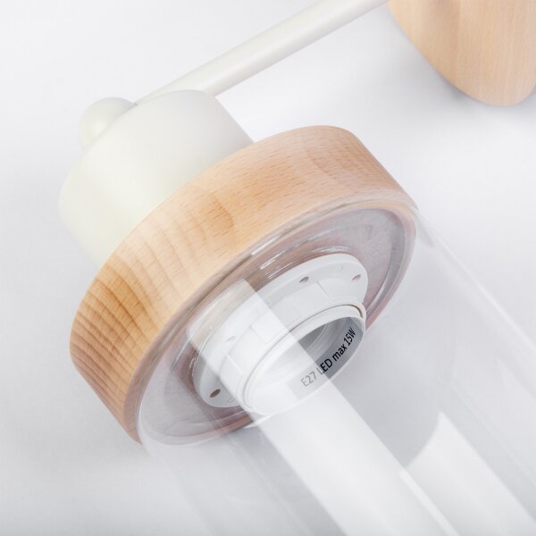 Lampada da parete WOODNEST 1xE27/15W/230V pino/crema