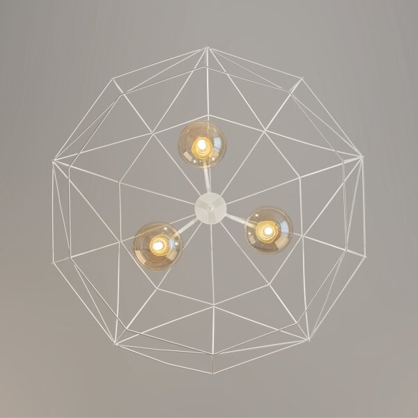 Lampadario a catena DEXA 3xG9/10W/230V crema/oro/beige fumé