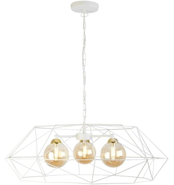Lampadario a catena DEXA 3xG9/10W/230V crema/oro/beige fumé