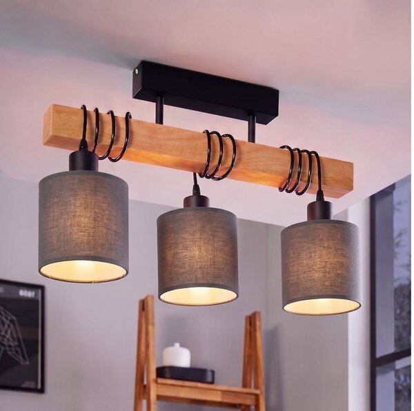 Brilagi - Lampadario a plafone NUBILA 3xE27/60W/230V pino/antracite