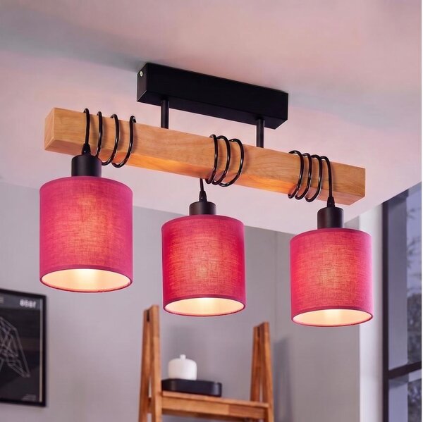 Brilagi - Lampadario a plafone NUBILA 3xE27/60W/230V pino/rosa