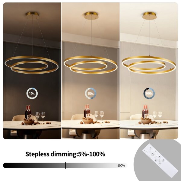 Brilagi-LED Lampadario dimmerabile a cavo TWISTER LED/75W/230V 3000-6000K oro +DO