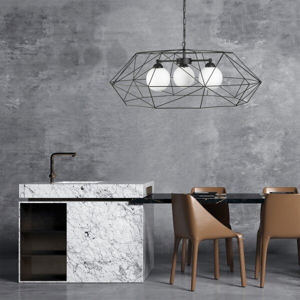Lampadario a catena DEXA 3xG9/10W/230V nero