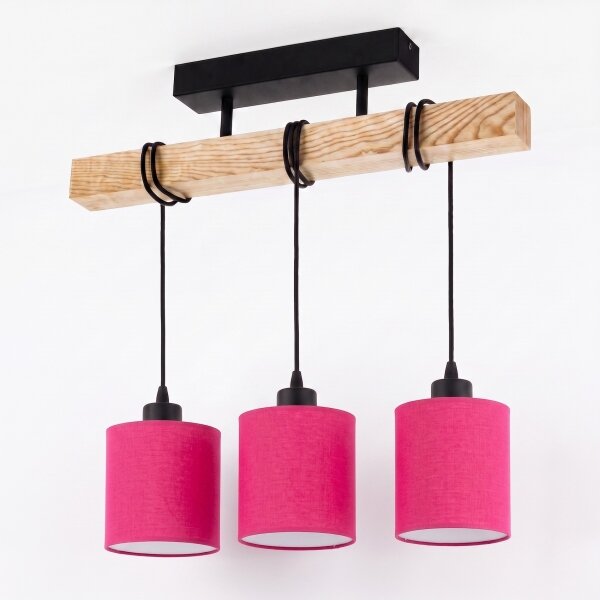 Brilagi - Lampadario a plafone NUBILA 3xE27/60W/230V pino/rosa
