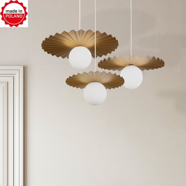 Set di 3 lampadari a cavo SUNPLISS, 1xG9/10W/230V, oro/crema