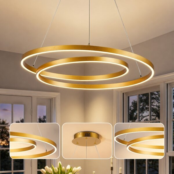 Brilagi-LED Lampadario dimmerabile a cavo TWISTER LED/75W/230V 3000-6000K oro +DO