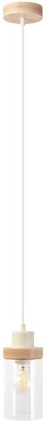 Lampadario a sospensione a cavo WOODNEST 1xE27/15W/230V pino/crema