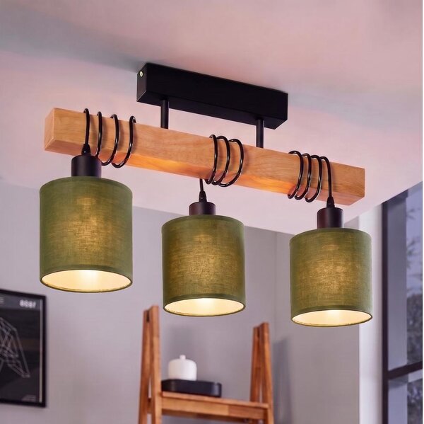 Brilagi - Lampadario a plafone NUBILA 3xE27/60W/230V pino/verde